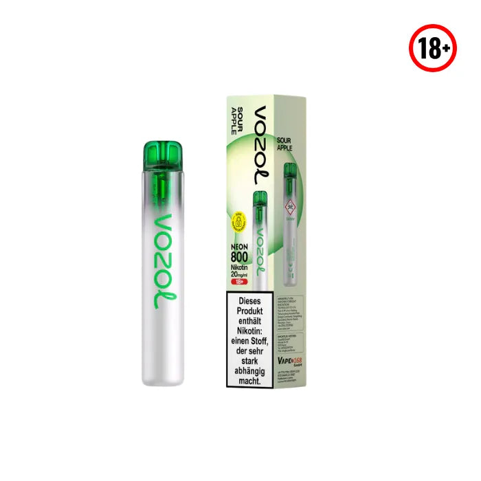 Vozol Neon 800 Sour Apple Einweg Vape